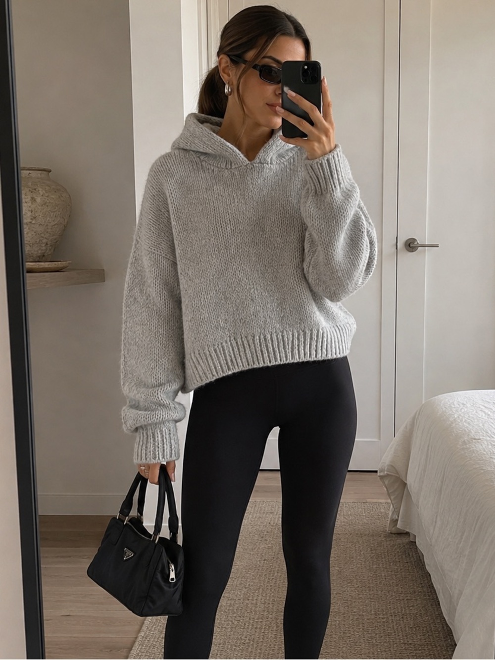 Zara Lilac Oversized Knit Hooded Sweater, Size S, Brand New Without Tags